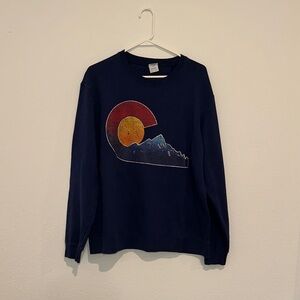 Port and Company Navy Sweatshirt with Mountain Graphic